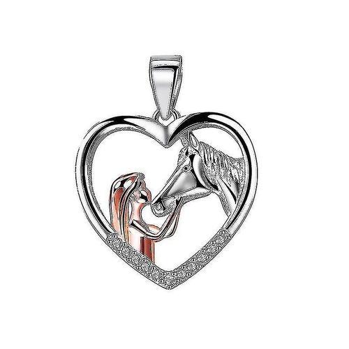 Collier Pendentif Fille Et Cheval En Argent Pour Filles, Cadeaux Po... on Productcaster.