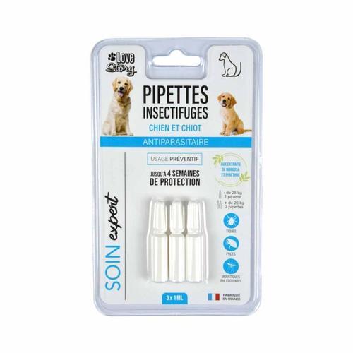 Paris Prix - Lot De 3 Pipettes Pour Chien "Soin Expert" 1ml Blanc on Productcaster.