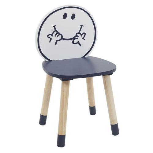 Paris Prix - Chaise Enfant "Monsieur Heureux" 52cm Bleu on Productcaster.