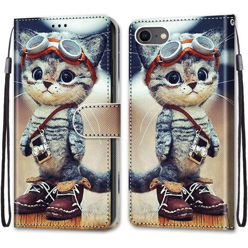 Coque Pour Iphone Se 2020/Iphone 8/7 4,7 Pouces , Etui En Cuir Pu P... on Productcaster.