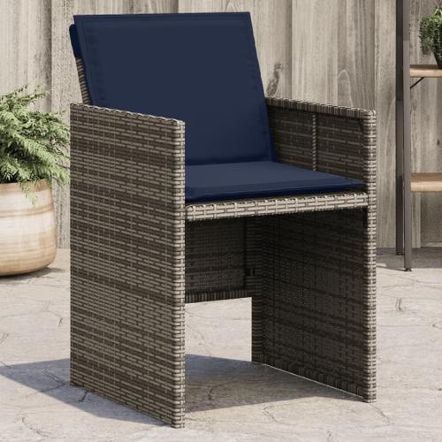 Vidaxl Chaises De Jardin Avec Coussins Lot De 4 Gris Résine Tressée on Productcaster.