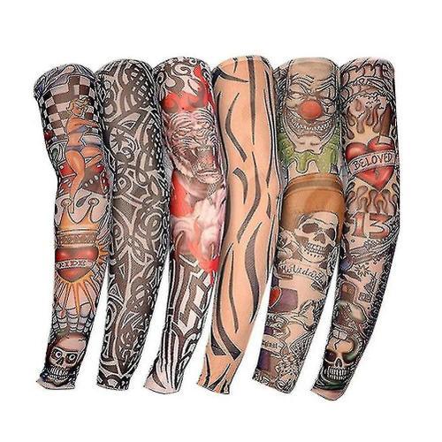 Arm Tattoo Sleeves,6 Pack Men Fake Temporary Tattoo Nylon Sleeve Ar... on Productcaster.