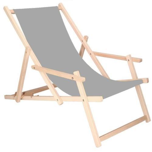 Springos Transat De Jardin Chaise Longue Pliante En Bois Avec Acco... on Productcaster.