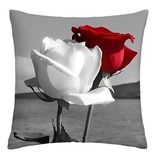 Juste De Coussin En Polyester À Imprimé Rose Rouge,Taie D'oreiller,... on Productcaster.