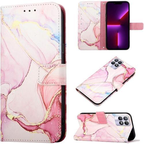 Marbre Coque Pour Realme 8i, Faux Cuir Antichoc Motif Marbre Etui U... on Productcaster.