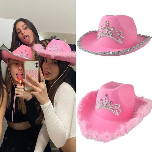 Chapeau De Cowboy Rose Style Occidental Pour Femmes, Casquette Diad... on Productcaster.