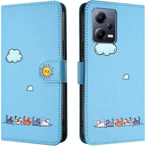 Miagon Pour Xiaomi Redmi Note 13 5g Coque,Etui Nuage Chat Motif Por... on Productcaster.