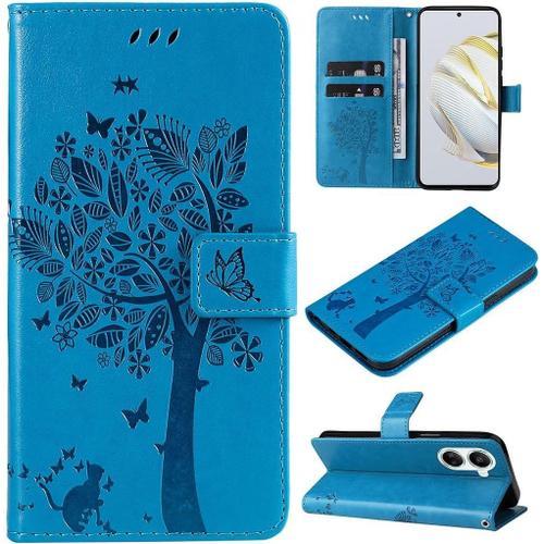 Coque Pour Huawei Nova 10 Se, Motif Arbre À Chat En Relief En Cuir ... on Productcaster.