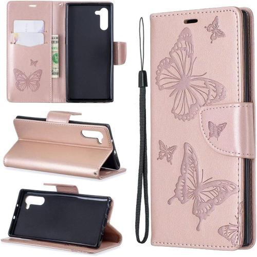 Samsung Galaxy Note 10 Coque, Papillon Gaufrage Pu Cuir Magnétique ... on Productcaster.