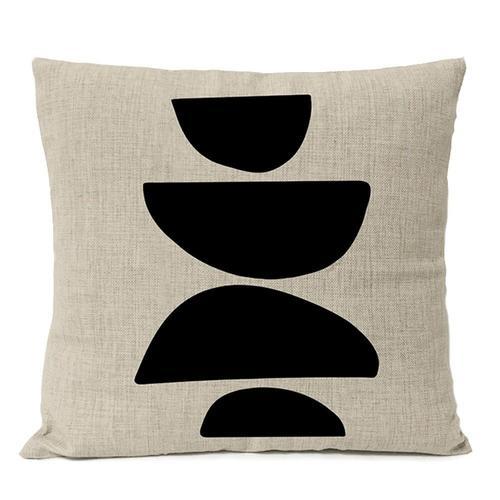 Juste De Coussin En Lin Géométrique Noir,Taie D'oreiller Décorative... on Productcaster.