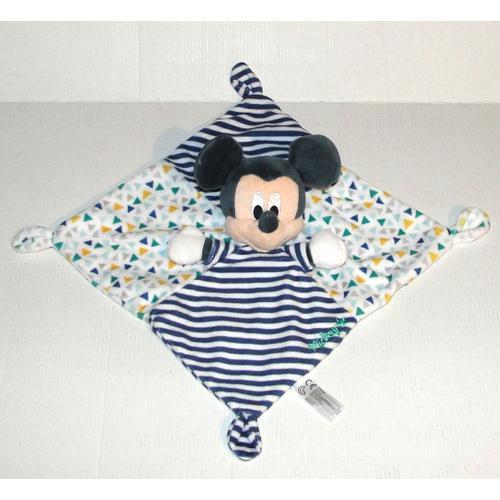 Doudou Mickey Souris Plat Rayé Vert Foncé Et Blanc Et Motif Triangl... on Productcaster.