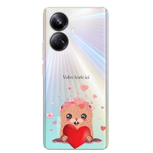 Coque Realme 10 Pro Plus Taupe Coeur Mole Personnalisee on Productcaster.