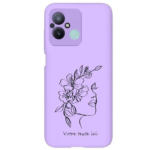 Coque Violet Redmi 12c Et 11a Line Art 4 Fleur on Productcaster.