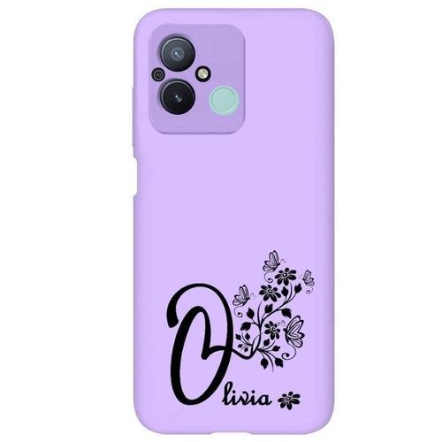 Coque Violet Redmi 12c Et 11a Avec Votre Prenom 13 Papillon Et Fleur on Productcaster.