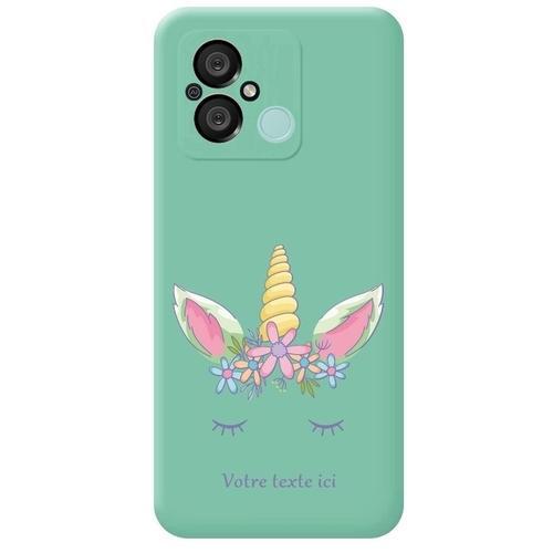 Coque Turquoise Redmi 12c Et 11a Licorne Floral Personnalisee on Productcaster.