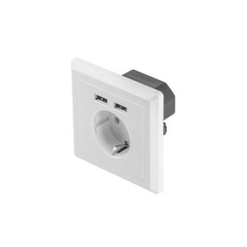 Prise murale Lanberg Schuko 230V avec deux USB 2.1A on Productcaster.