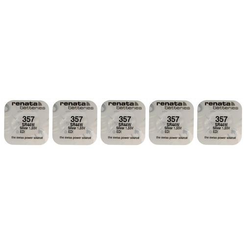 RENATA Lot de 5 Piles bouton Silver Oxyde 357 / SR44W 0% mercure on Productcaster.