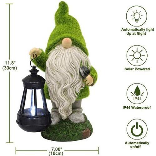 Statue De Jardin Solaire De Figurine De Gnome Avec Lanterne Solaire... on Productcaster.