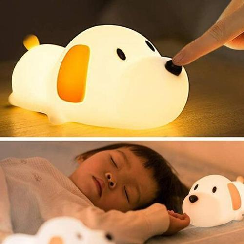 Veilleuse Led Pour Enfants, Mignon Chiot En Silicone Pour Chambre D... on Productcaster.