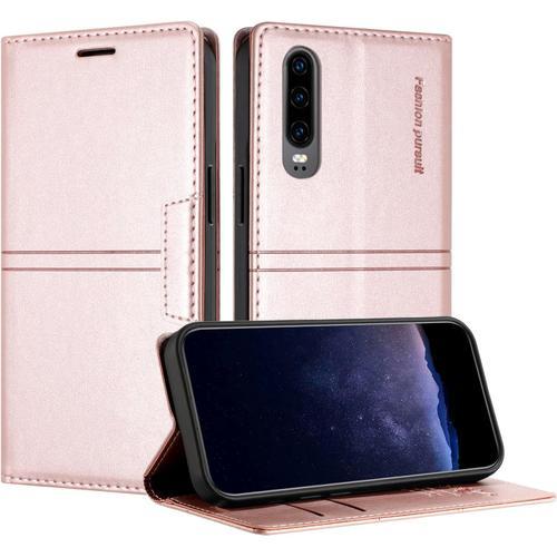 Coque Pour Huawei P30, Housse En Cuir Pu Portefeuille Etui, Tpu Fon... on Productcaster.