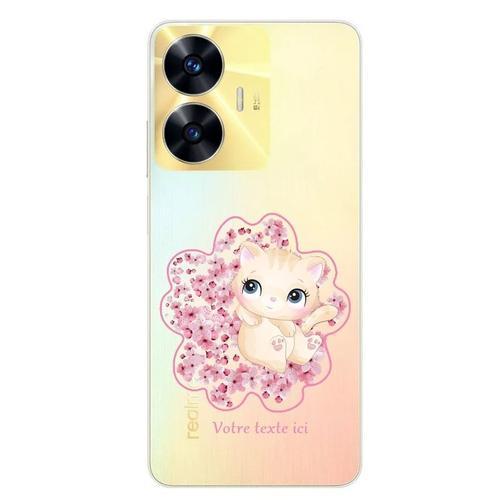 Coque Realme C55 Chat Et Fleur De Cerisier on Productcaster.