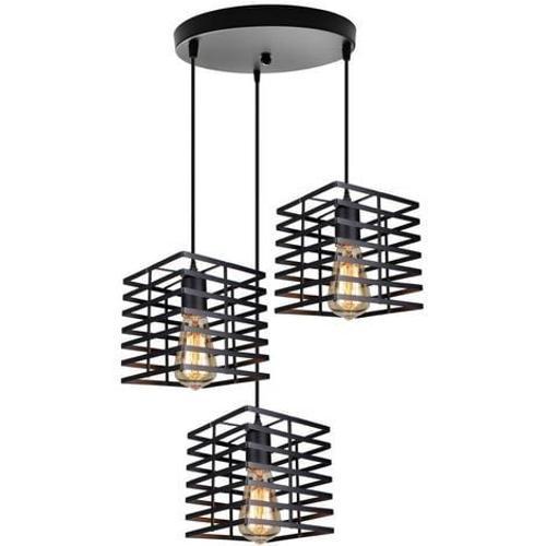 Luminaire Suspension Forme Cage Ø 22cm Lustre Abat Jours Métal Fer ... on Productcaster.