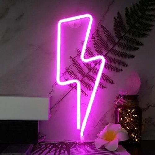 Lightning Bolt Neon Sign Lights, Led Neon Light Wall Light Night Li... on Productcaster.