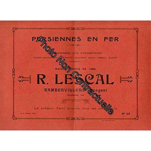 Tarif N°33 Persiennes En Fer R. Lescal À Rambervillers (Vosges) on Productcaster.