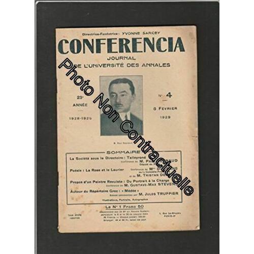 Conferencia Journal De L'université Des Annales No 4 Du 05/02/1929 on Productcaster.