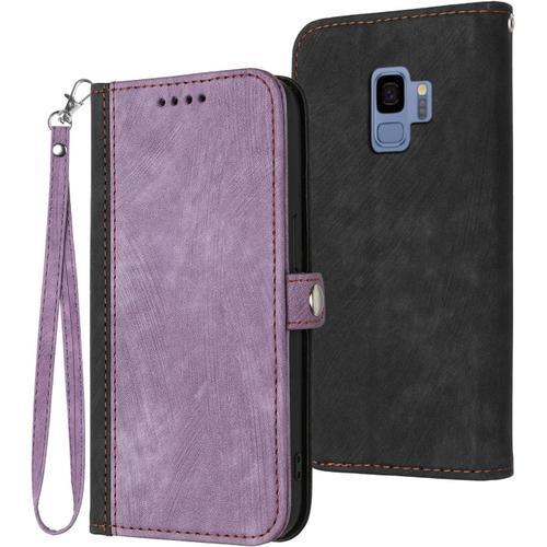 Coque Pour Samsung Galaxy S9, Etui En Cuir Pu Premium Housse De Pro... on Productcaster.