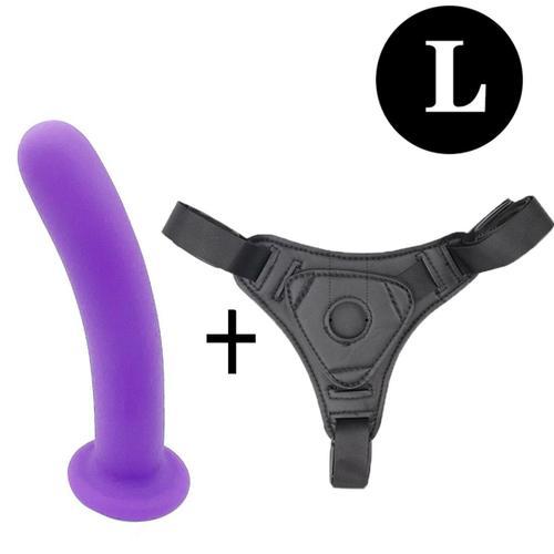 Ceinture Violet L - Lisse Silicone Réel Gode Pénis Plug Anal, Masse... on Productcaster.