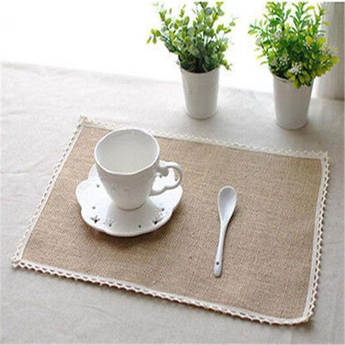 Napperons de Table en toile de Jute naturelle hessienne, sous-verre... on Productcaster.