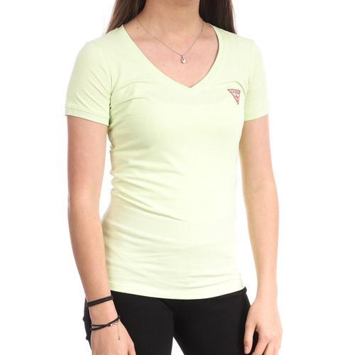 T-Shirt Vert Femme Guess Mini Triangle on Productcaster.