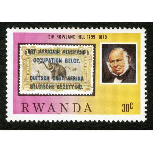 Timbre Non Oblitéré Rwanda, Sir Rowland Hill 1795 - 1879, 30 C on Productcaster.