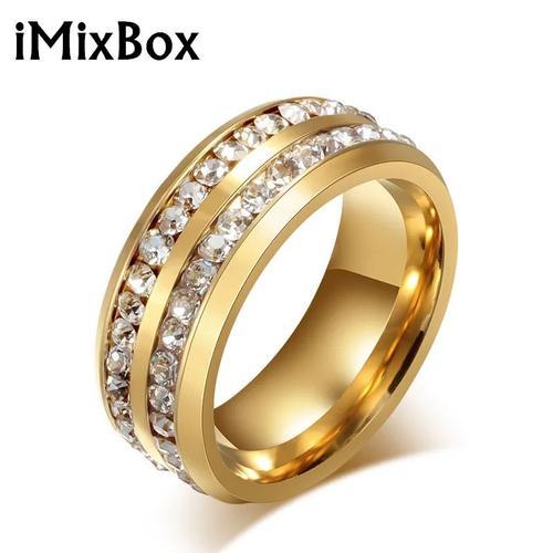 Bague Double Nucleosquare En Acier Inoxydable Pour Femme,Bijoux De ... on Productcaster.