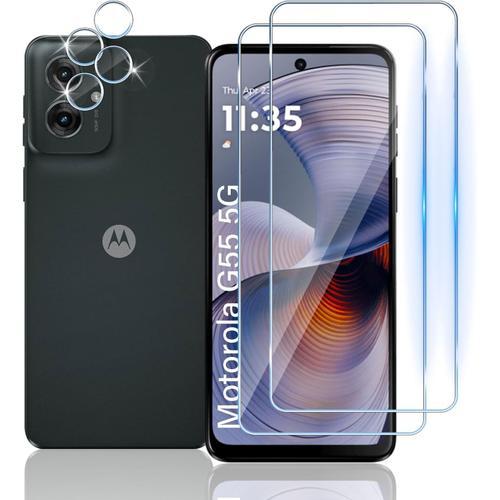 Verre Trempé Pour Motorola Moto G55 5g, 2+2 Pièces Protecteurs D'éc... on Productcaster.