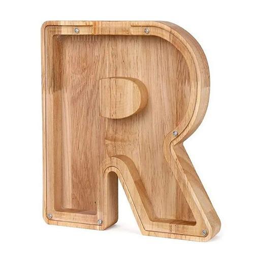 Tirelire en Bois Massif avec Lettres de l'Alphabet,Boîte d'Épargne,... on Productcaster.