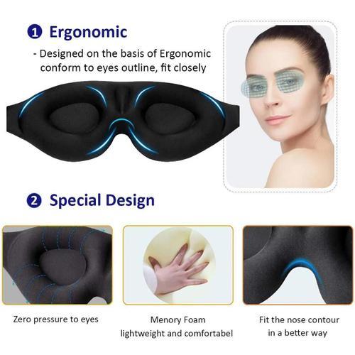 3 Pièces - Masque Pour Les Yeux Pour Dormir, Bonnet Profilé 3d, Mas... on Productcaster.