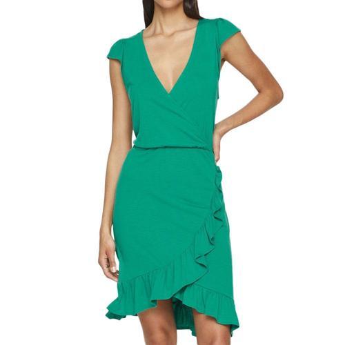 Robe Verte À Volants Femme Vila Mooney on Productcaster.