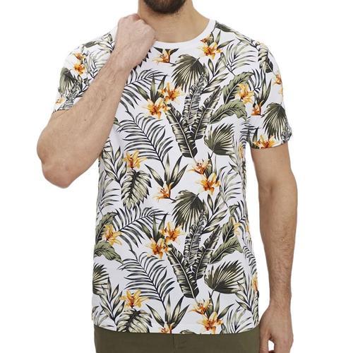 T-Shirt Blanc Imprimés Homme Jack & Jones Tropic on Productcaster.