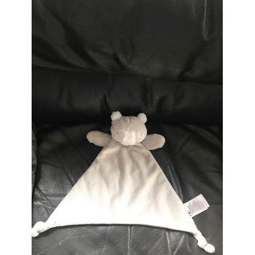 Doudou Peluche Chat Plat Triangle Gris Blanc Et Pommettes Rose Moth... on Productcaster.