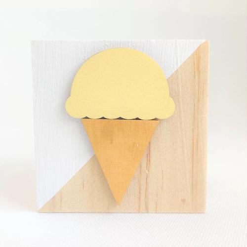 Glace Jaune - 6x6x6cm - Bloc De Cygne Couronne En Bois, Décoration ... on Productcaster.