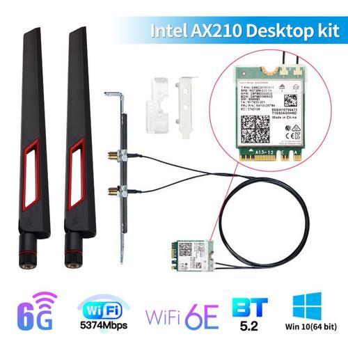 Kit WiFi 6E AX210 - Carte Wifi Sans Fil Intel Ax210 802.11ax 6e, Bl... on Productcaster.