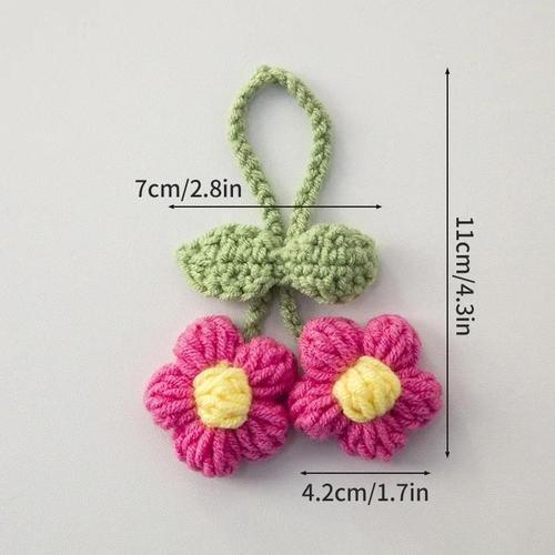 Porte-clés pendentif fleur artificielle au crochet,chaîne de plante... on Productcaster.