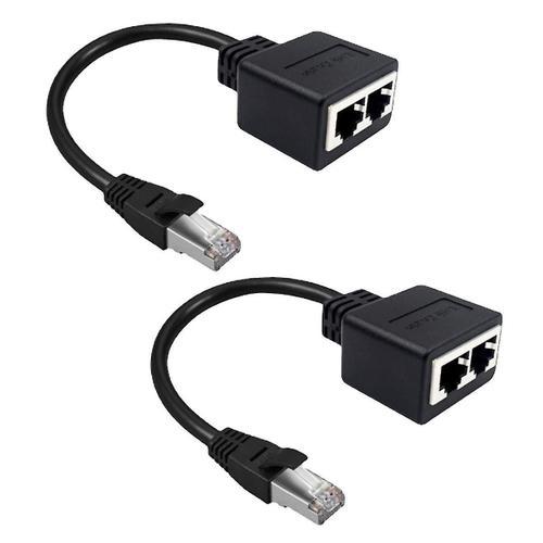 2Pcs RJ45 Cable 1 In 2 Ethernet Lan Network Adapter Cable RJ45 1 Ma... on Productcaster.