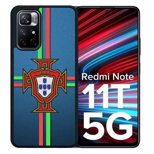 Coque Pour Redmi Note 11t 5g - Blason Portugal Bleu - Silicone - Noir on Productcaster.