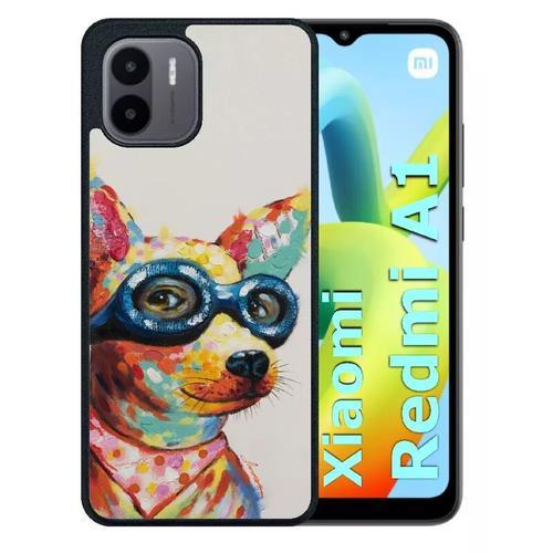 Coque Pour Redmi A1 - Peinture Chihuahua À Lunette - Silicone - Noir on Productcaster.