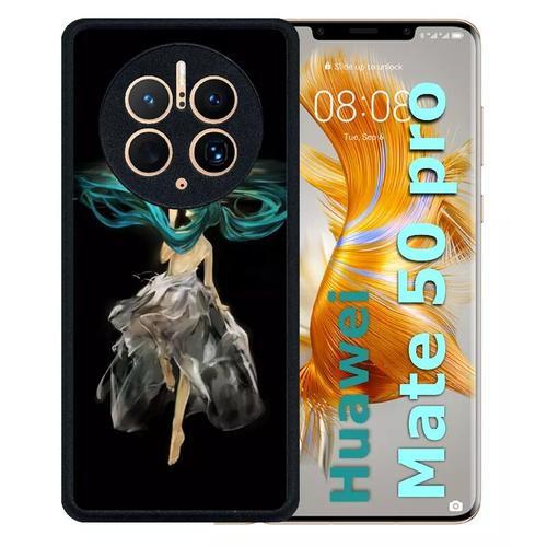 Coque Pour Huawei Mate 50 Pro - Manga Fille Cheveux Bleu - Silicone... on Productcaster.