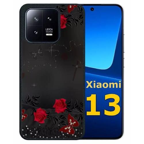 Coque Pour Xiaomi 13 - Roses Gothic Chapelet - Silicone - Noir on Productcaster.