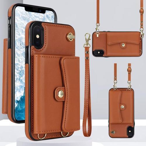 Coque Avec Cordon Pour Iphone Xs Max,Étui Portefeuille Housse Arriè... on Productcaster.